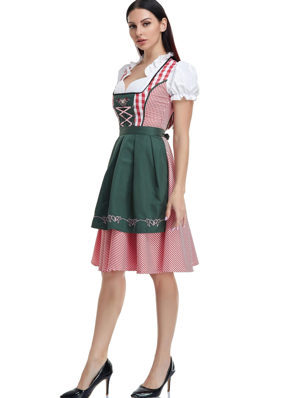 Oliviergroene Oktoberfest Bier Dirndl Jurk voor Dames - Taryn