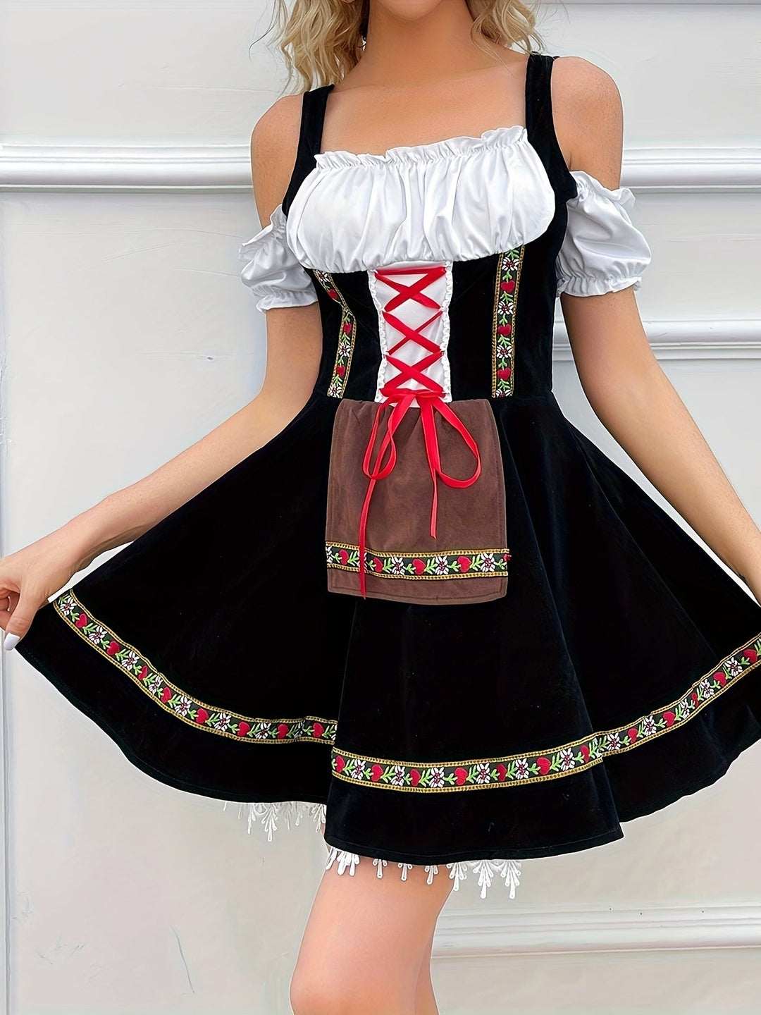 Zwart Oktoberfest Bier Dirndlkleid voor Dames - Zoelle