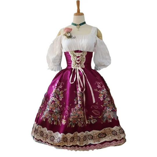 Dirndl Vrouwenjurk met kant - Debby