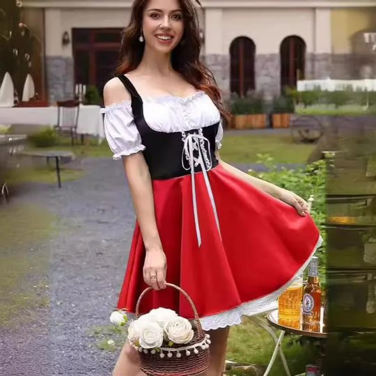 Dirndl Vrouwenjurk voor Oktoberfeest met Schort - Nikki