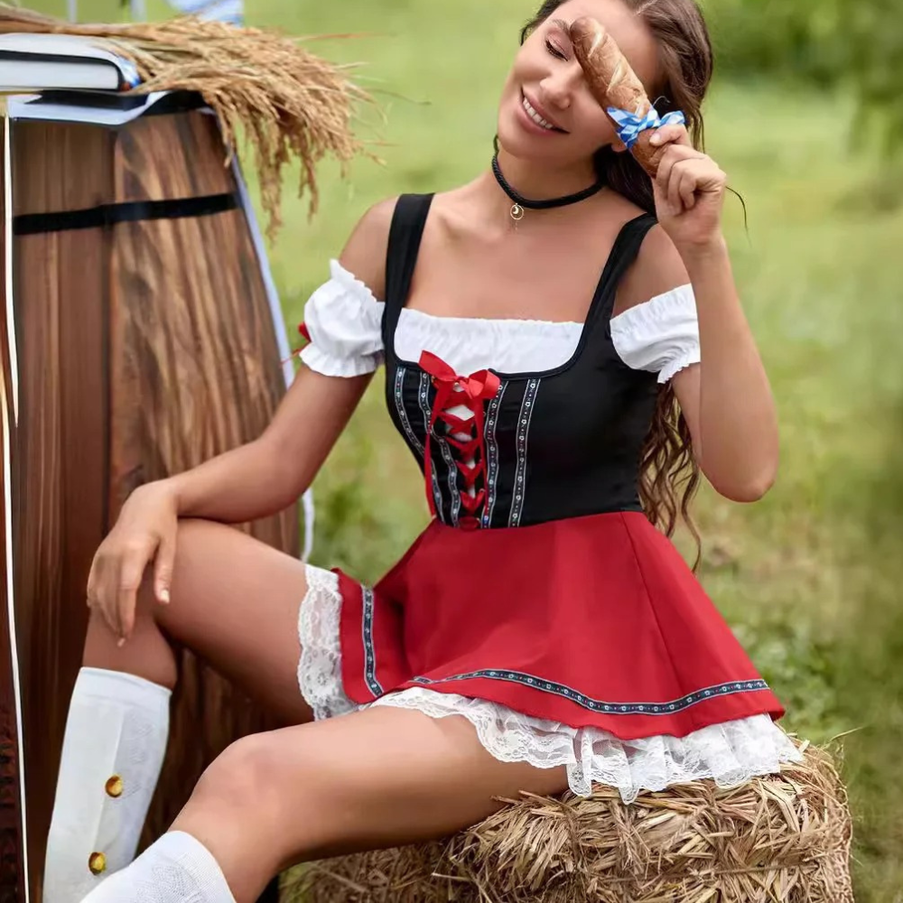 Dirndl Vrouwenjurk voor Oktoberfeest met Schort - Nikki