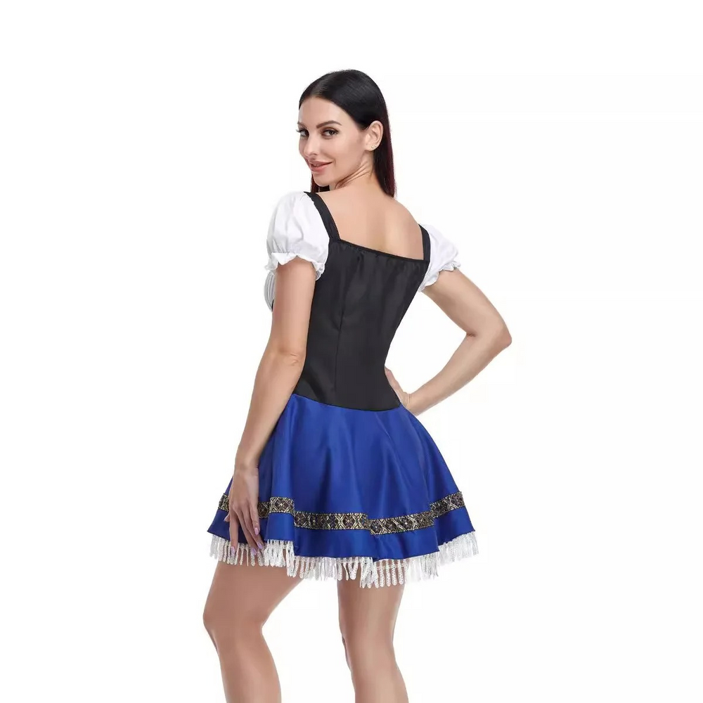 Dirndl dames Oktoberfest jurk met pofmouwen - Velma