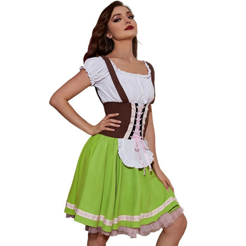 Dirndl dames Oktoberfest jurk met kant en strik - Heleen