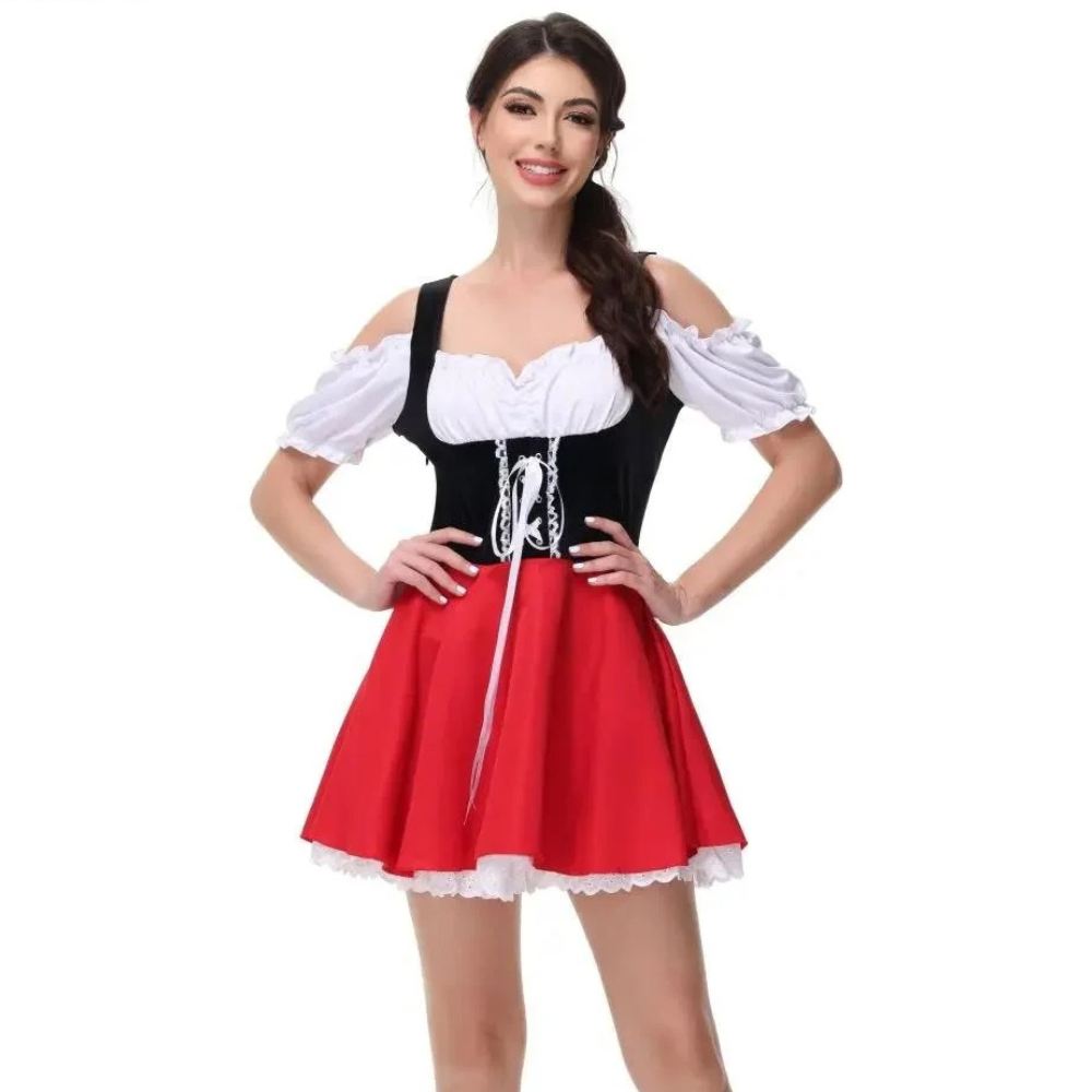 Dirndl Vrouwenjurk voor Oktoberfeest met Schort - Nikki