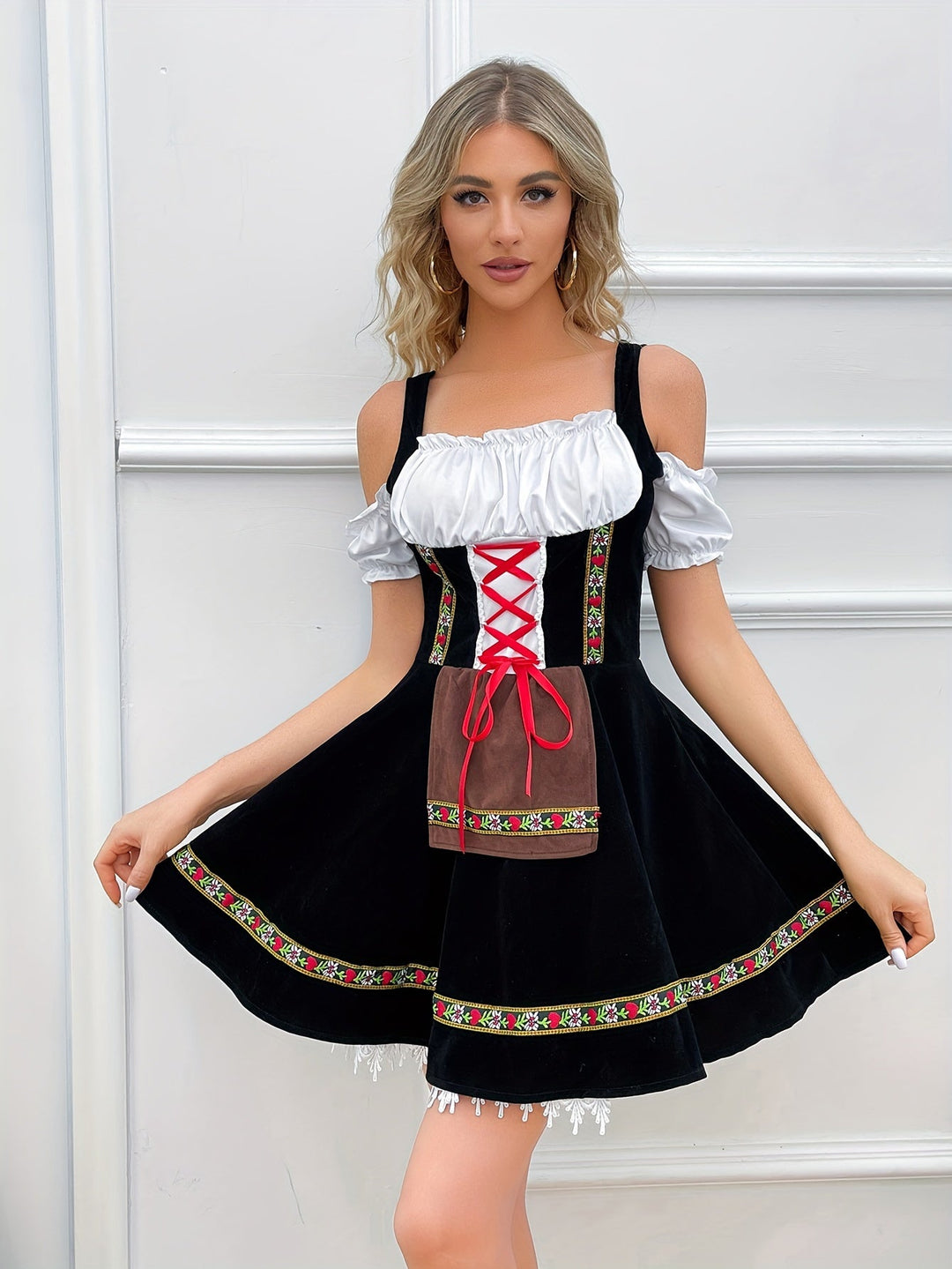 Zwart Oktoberfest Bier Dirndlkleid voor Dames - Zoelle