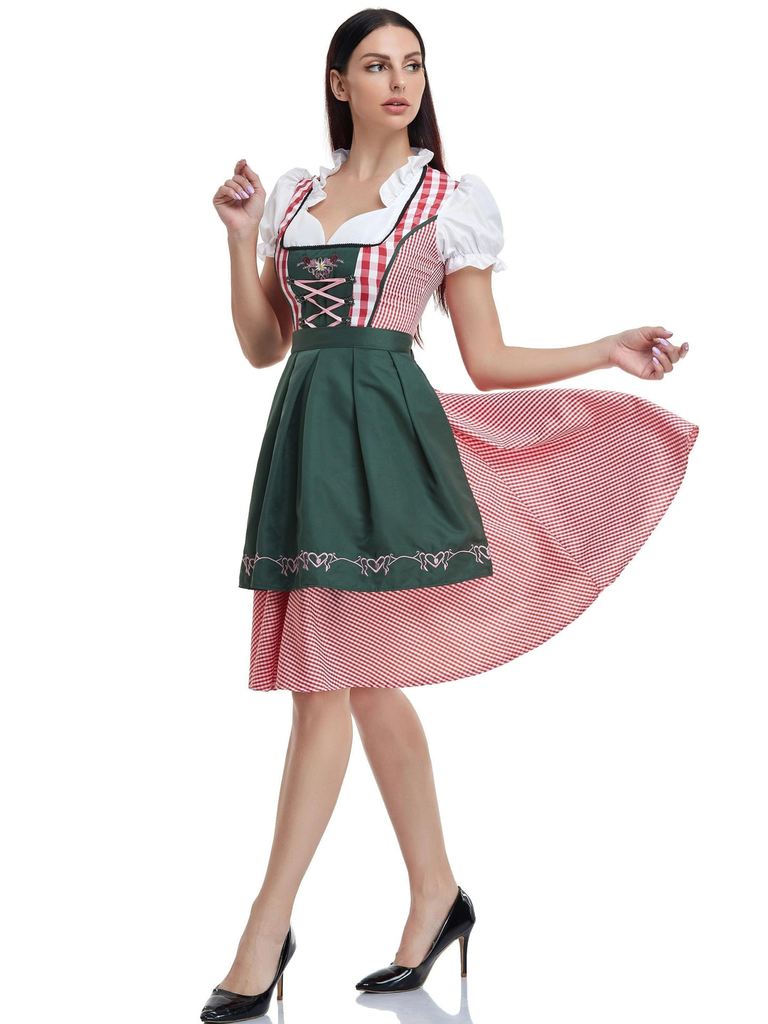 Oliviergroene Oktoberfest Bier Dirndl Jurk voor Dames - Taryn