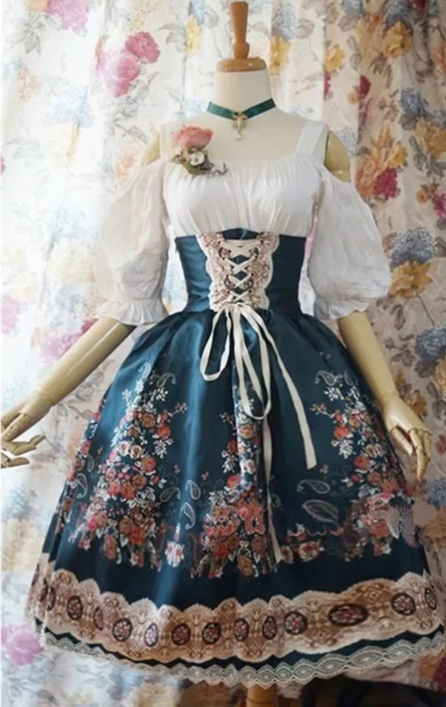 Dirndl Vrouwenjurk met kant - Debby