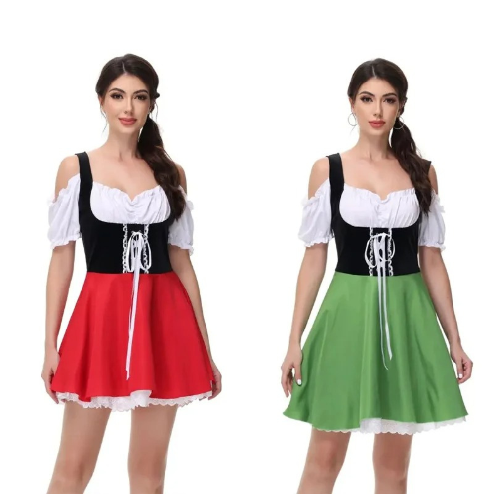 Dirndl Vrouwenjurk voor Oktoberfeest met Schort - Nikki