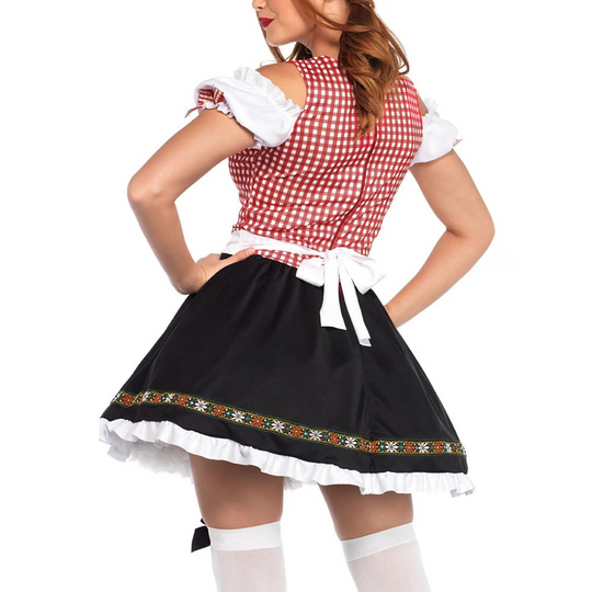 Dirndl damesjurk met strik en borduursel - Anya