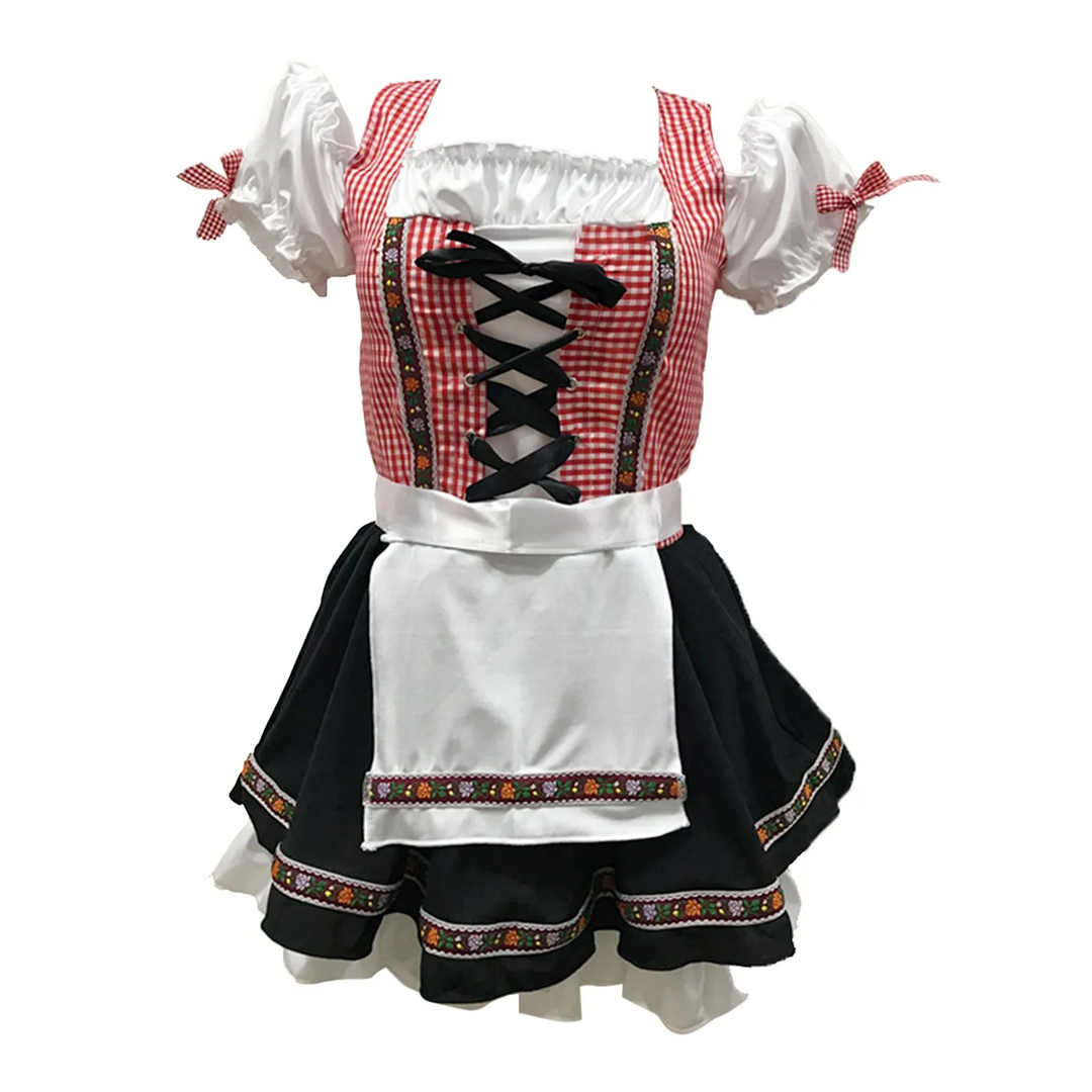 Dirndl damesjurk met strik en borduursel - Anya