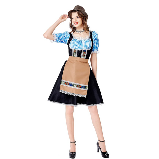 Dirndl traditionele damesoutfit met kantdetail en strik - Nayra