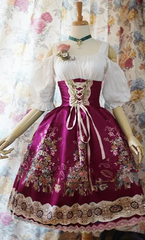 Dirndl Vrouwenjurk met kant - Debby