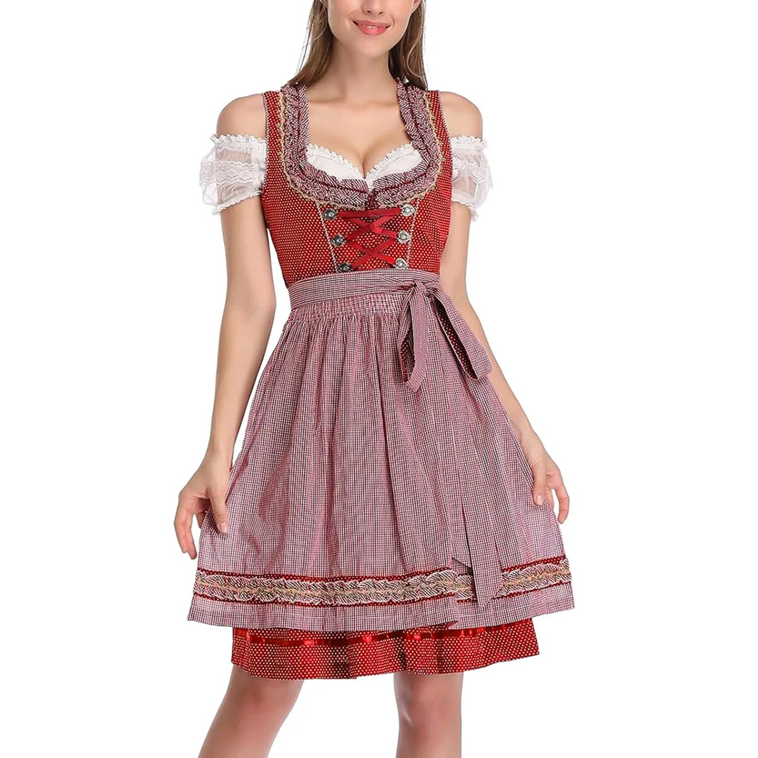 Dirndl Oktoberfest Vrouwenjurk Rood - Edna