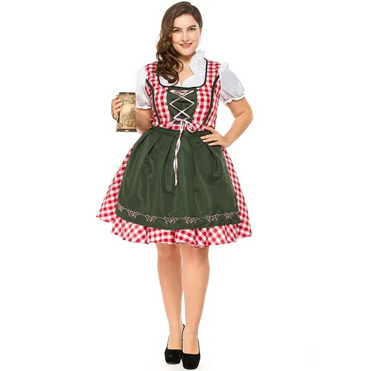 Dirndl Dames Oktoberfest Jurk met Stropdas Sluiting - Ellen