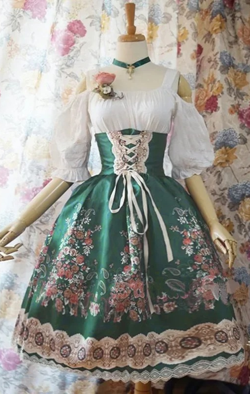 Dirndl Vrouwenjurk met kant - Debby