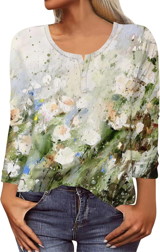 Casual T-shirt met bloemenprint - Loïs