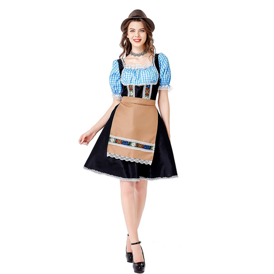 Dirndl traditionele damesoutfit met kantdetail en strik - Nayra