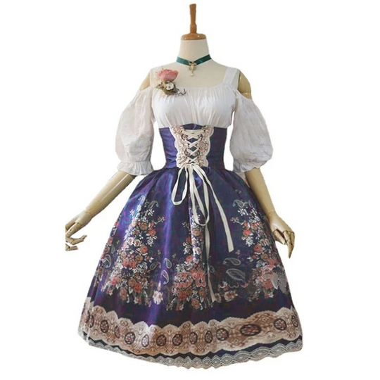 Dirndl Vrouwenjurk met kant - Debby