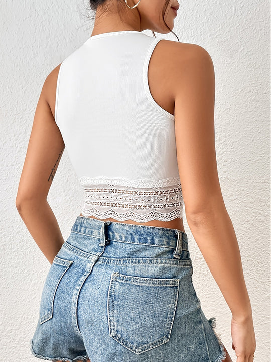 Contrast Kant Crop Tank Top - Nelleke