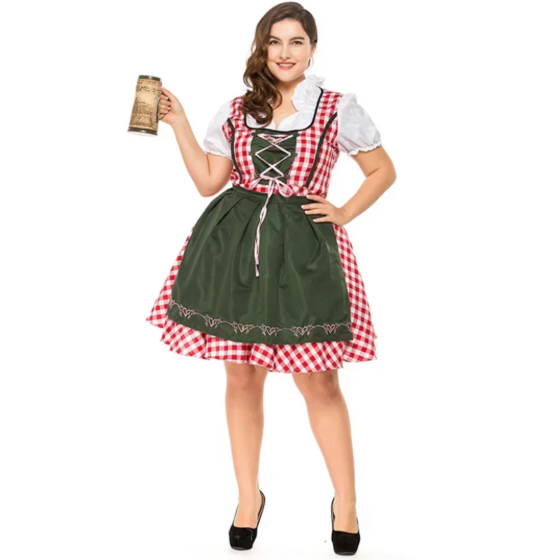 Dirndl Dames Oktoberfest Jurk met Stropdas Sluiting - Ellen