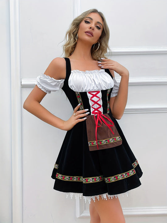 Zwart Oktoberfest Bier Dirndlkleid voor Dames - Zoelle