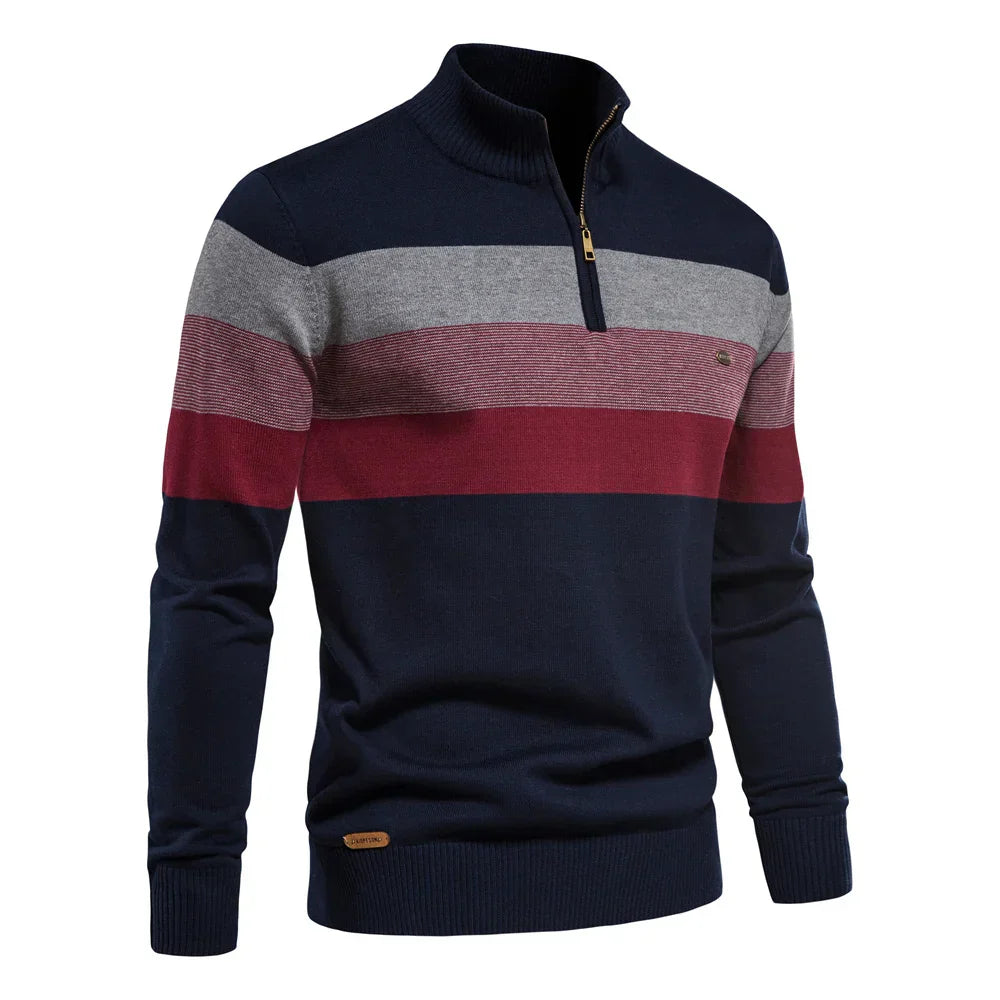 Gestreepte Half Zip Trui voor Heren - Xeno