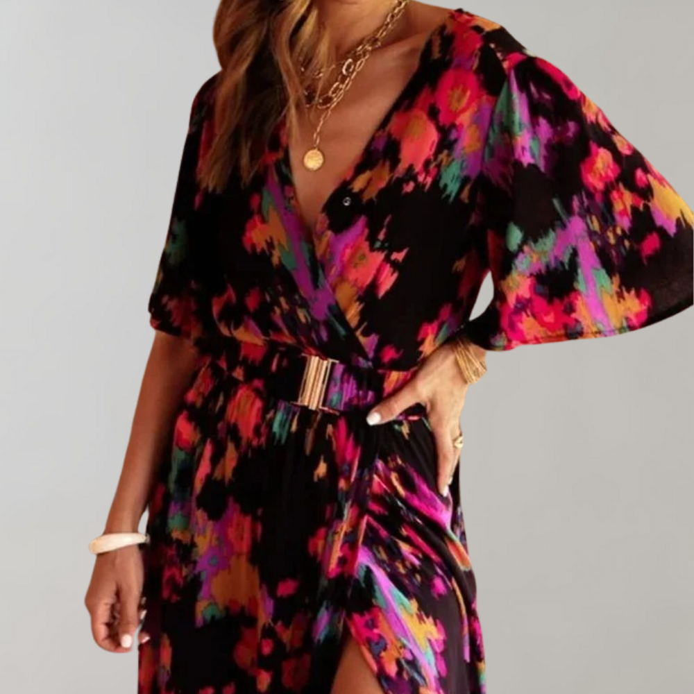 Dames Maxi Wikkel Zomerjurk - Romy