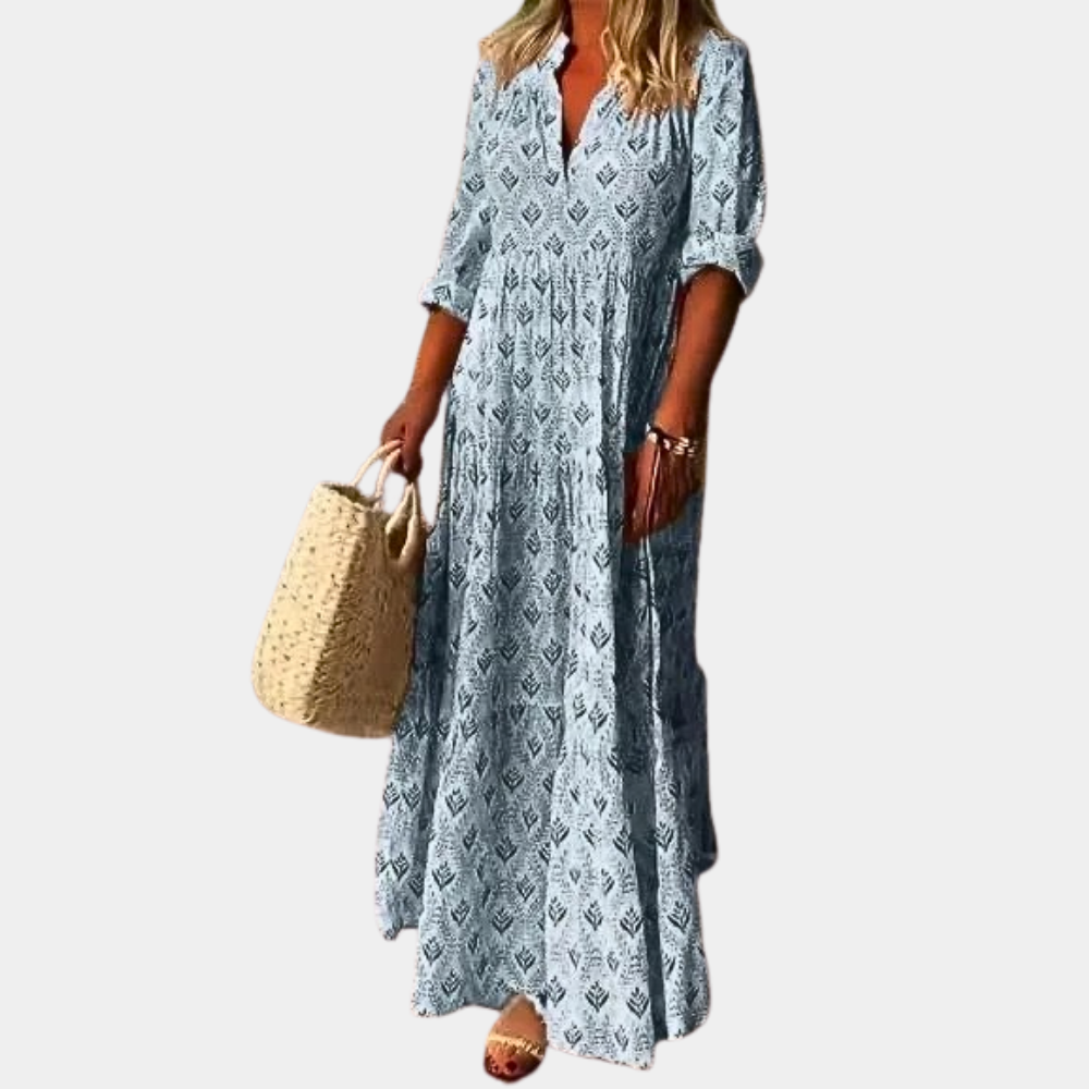 Vintage Print Maxi Jurk - Jette