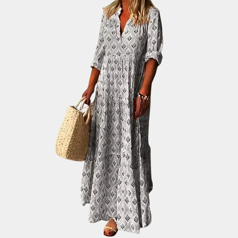 Vintage Print Maxi Jurk - Jette