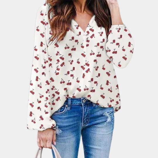 Chique Kersenprint Blouse - Abigail