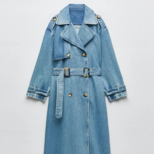 Denim Trenchcoat voor Dames - Anneli