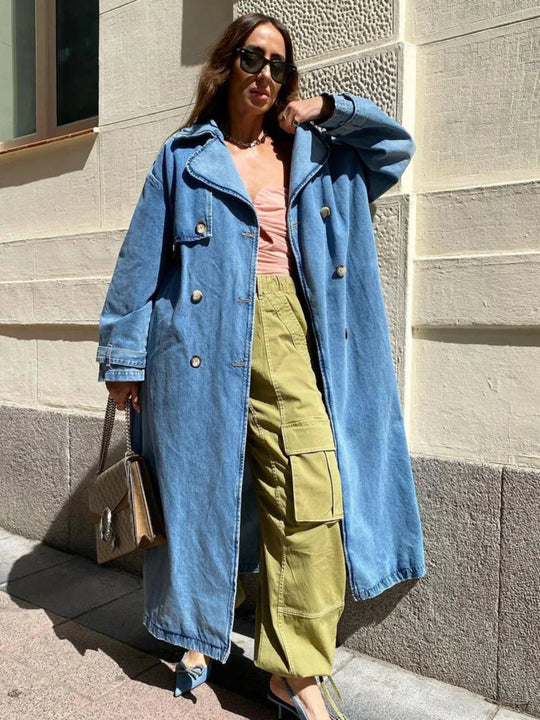 Denim Trenchcoat voor Dames - Anneli