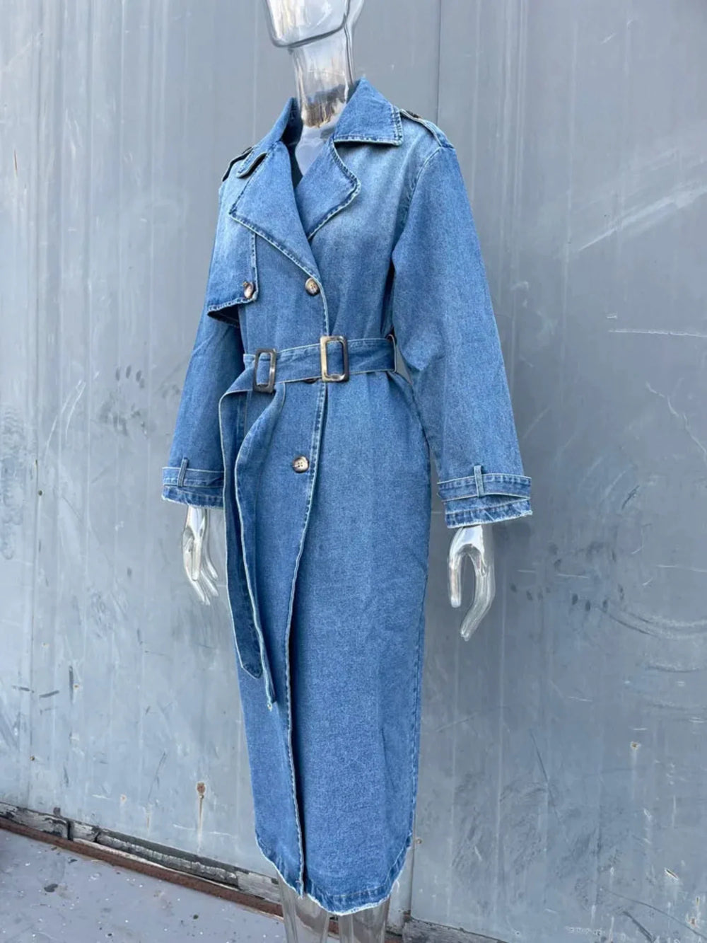 Denim Trenchcoat voor Dames - Anneli