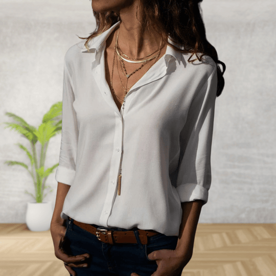 Effen chiffon blouse - Alette