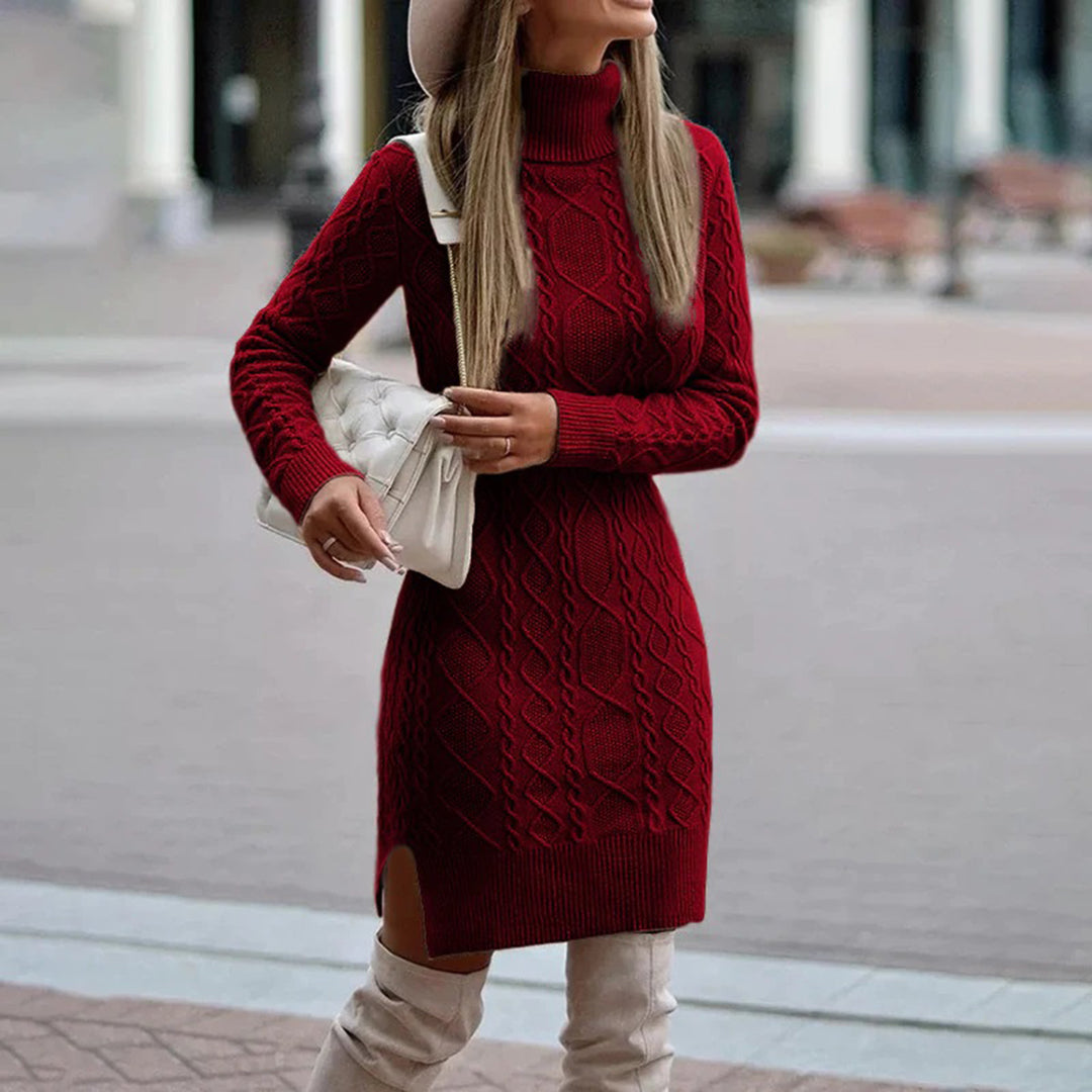 Chunky Knit Jurk met Col - Olay