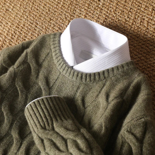 Cashmere en Merino Wol Kabeltrui - Milo