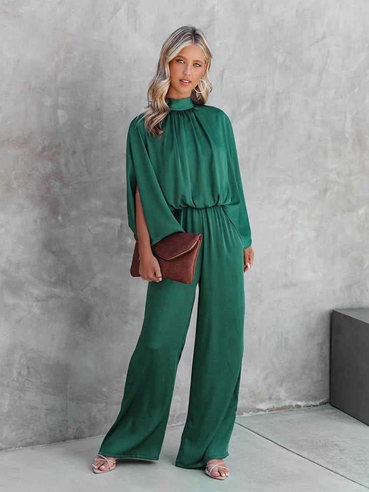 Elegante Herfst Jumpsuit met Brede Pijpen - Ada