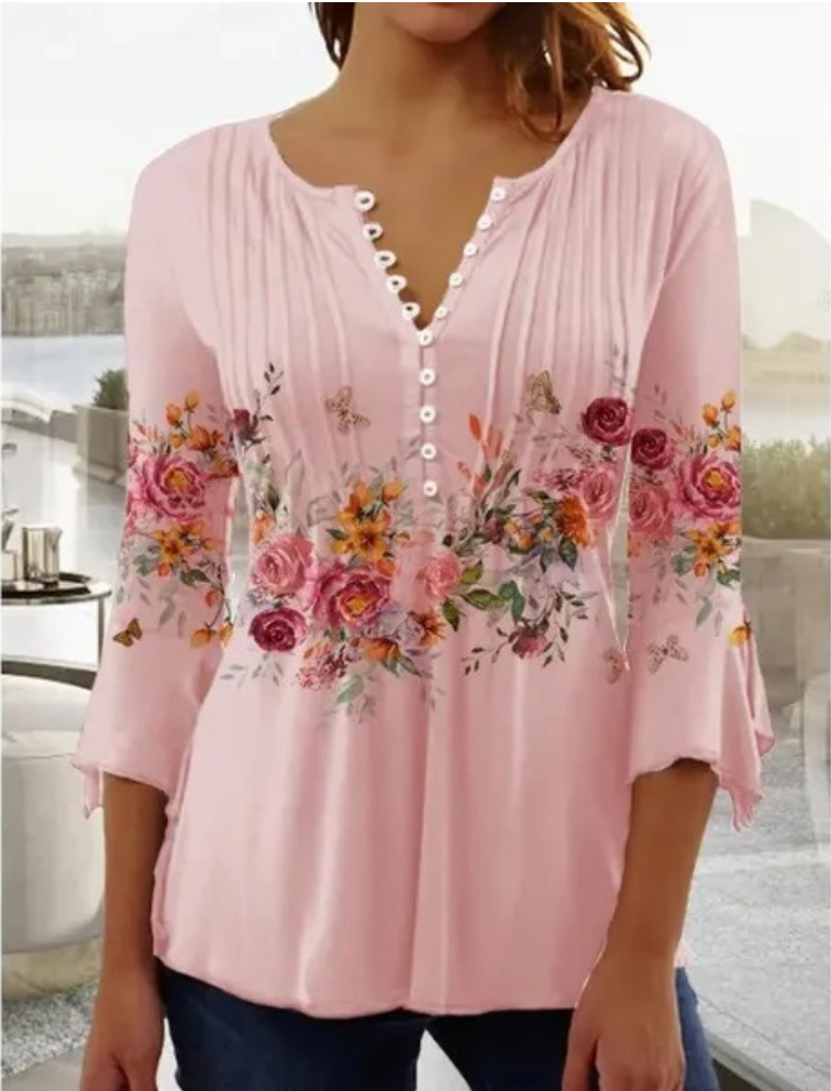 Trendy Blouse met Knoopsluiting - Gea