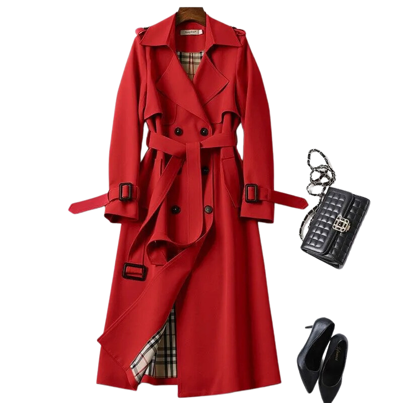 Elegante Lange Dames Trenchcoat - Mariëlle