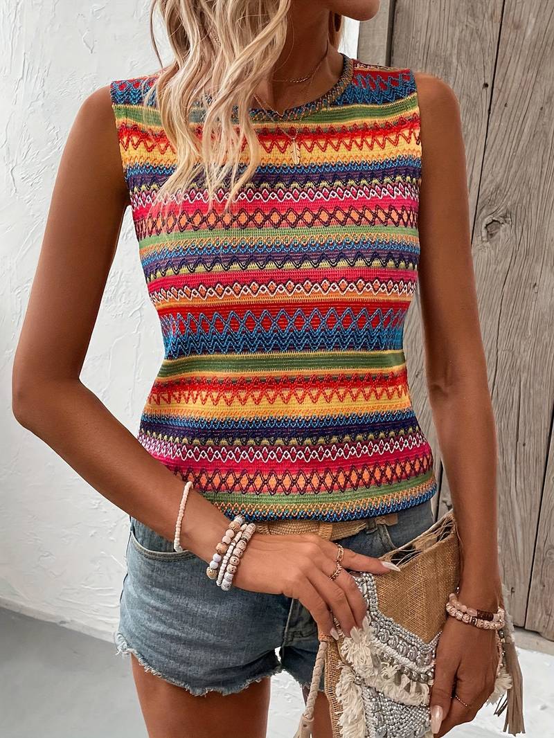 Levendige Mouwloze Tanktop Blouse - Nicky