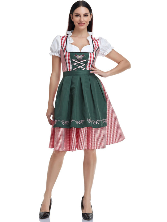 Oliviergroene Oktoberfest Bier Dirndl Jurk voor Dames - Taryn