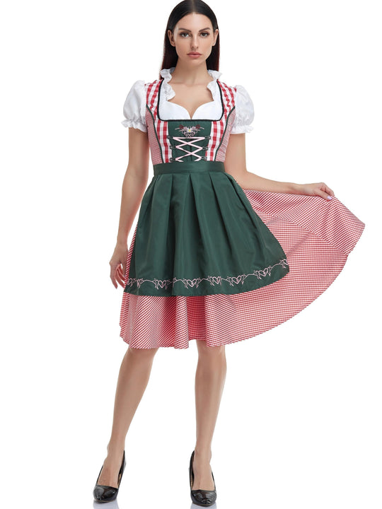 Oliviergroene Oktoberfest Bier Dirndl Jurk voor Dames - Taryn