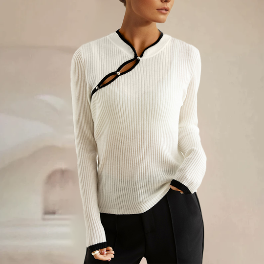 Pullover Basis Casual Slim Kasjmier Top - Roosje