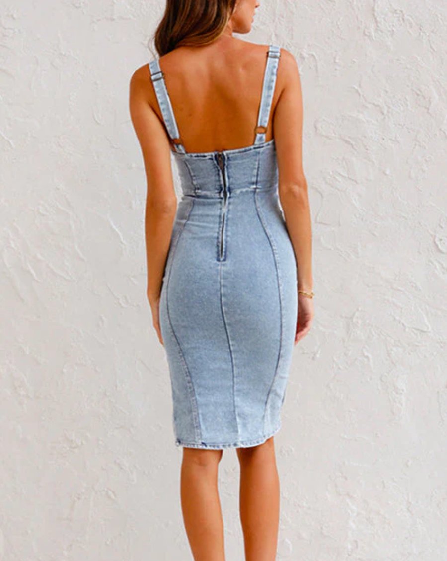 Denim Bodycon Jurk - Yasmine