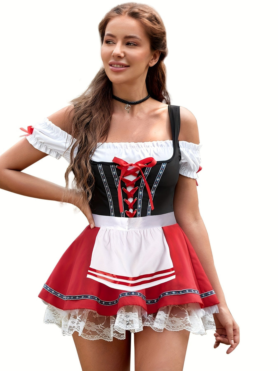 Rode Dirndl Jurk - Jutte