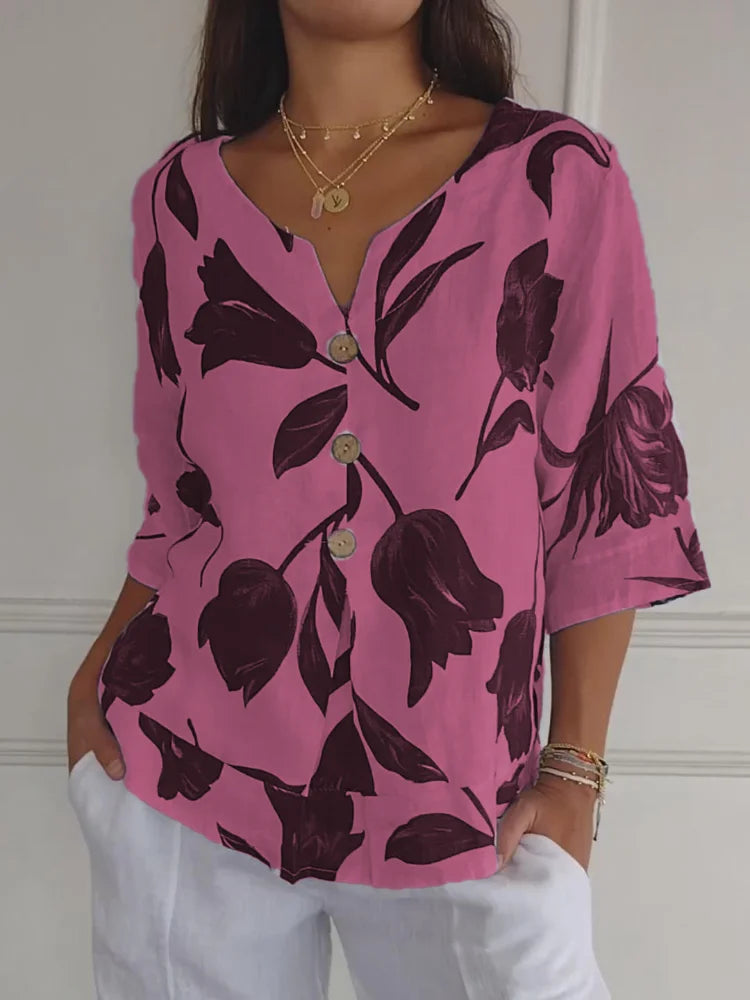 V-Hals Blouse voor Dames - Rosy