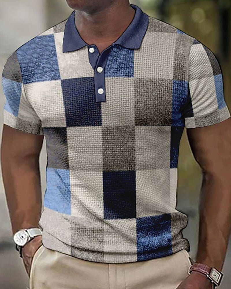 Geruite Print Korte Mouw Polo - Rob