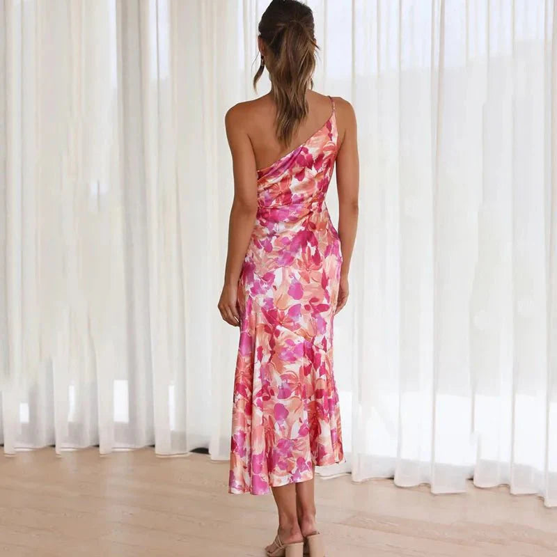 Strapless Bloemen Midi Jurk - Emily