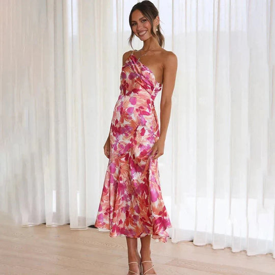 Strapless Bloemen Midi Jurk - Emily