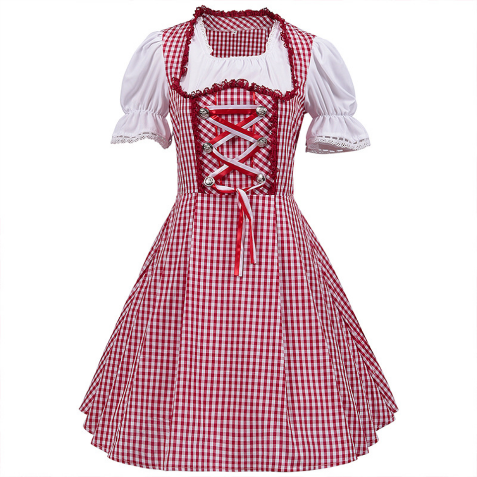 Geruite traditionele dirndl jurk - Lana